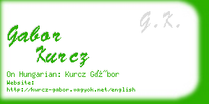 gabor kurcz business card